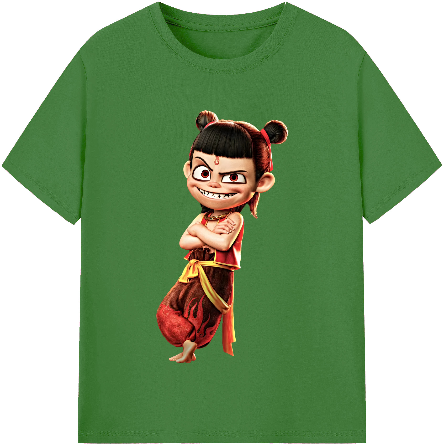 （画像用） Ne Zha 2 ナタ 魔童の大暴れ レディースカジュアルプリントTシャツ（綿100％）